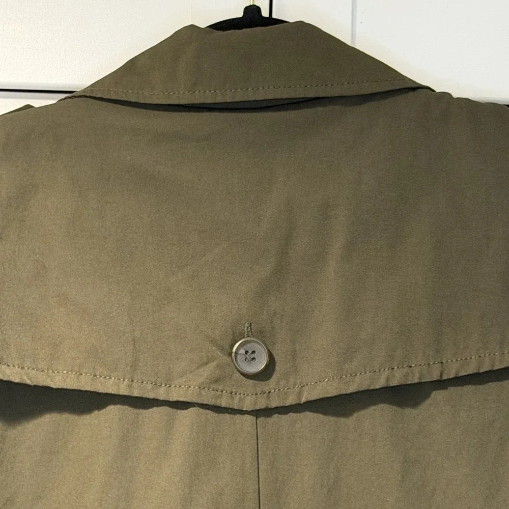 Skies Are‎ Blue Women's Olive Green Trench Jacket Size XL Double Breasted